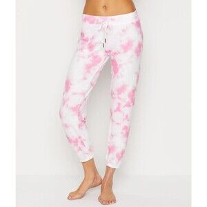 PJ Salvage Tie Dye Jogger Sweatpants Pink White Small